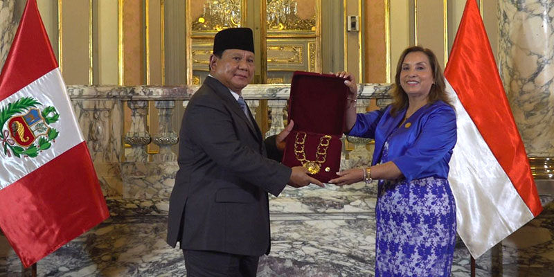 Terima Penghargaan Bergengsi dari Presiden Peru, Prabowo: Kehormatan Luar Biasa