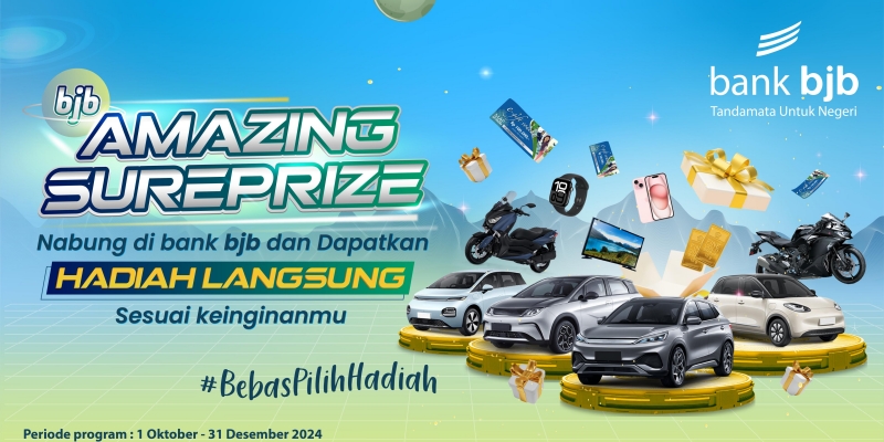 bjb Amazing SurePrize: Dapatkan Cashback hingga Kendaraan Bermotor