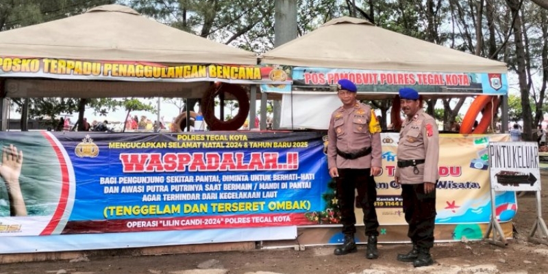 Polisi Perketat Pengamanan Objek Wisata Pantai di Tegal