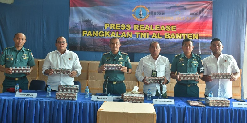 TNI AL Gagalkan Penyelundupan Rokok Ilegal Senilai Rp9 Miliar