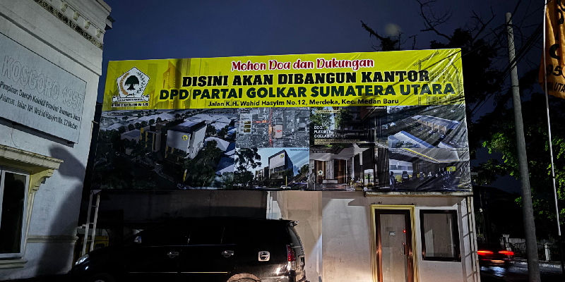 Janji Menang Pemilu 2024 Sukses, Ijeck Bereskan Renovasi Kantor DPD Golkar Sumut