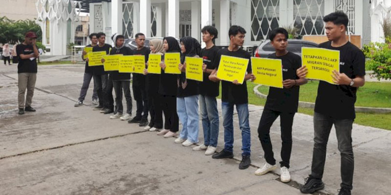 Kecewa Penanganan Kasus TPPO Lamban, Massa Datangi Mapolda Aceh