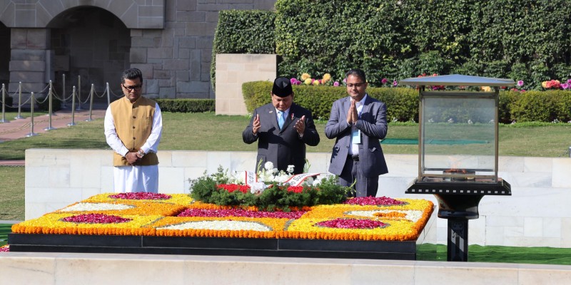 Kunjungan ke India, Prabowo Tabur Bunga di Makam Mahatma Gandhi