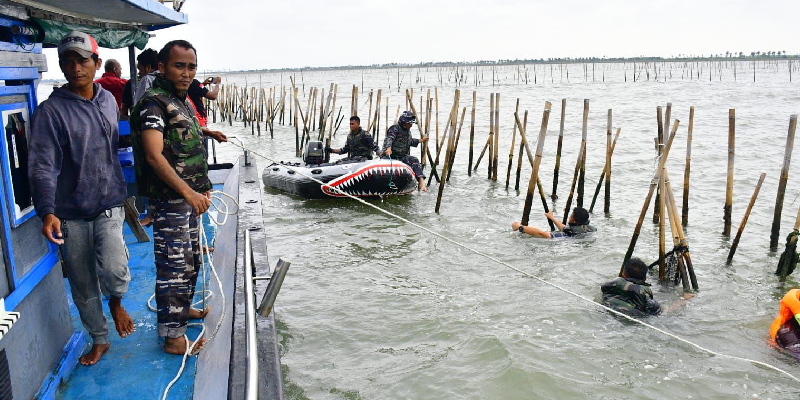 Pagar Laut yang Dicabut TNI AL dan Warga Sudah Mencapai 9 Kilometer