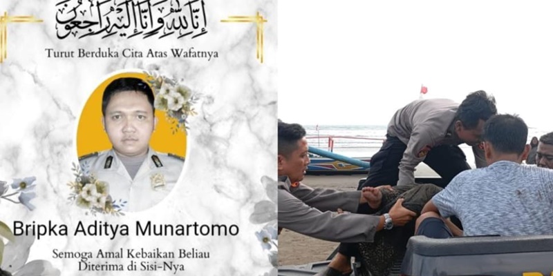 Bripka Aditya Berkorban Nyawa Demi Selamatkan Wisatawan di Pangandaran