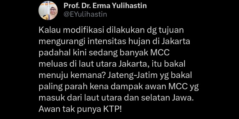 BNPB Modifikasi Cuaca Jawa-Kalsel, BRIN Sudah Peringati Dampaknya