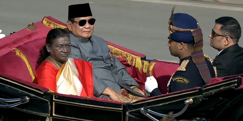 Jadi Tamu Penting di Parade HUT India, Prabowo Diantar Pakai Kereta Kuda