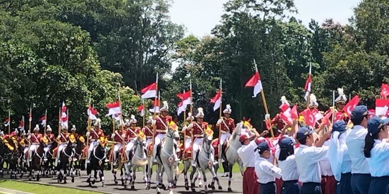 75 Pasukan Berkuda Sambut Kedatangan Erdogan di Istana Bogor