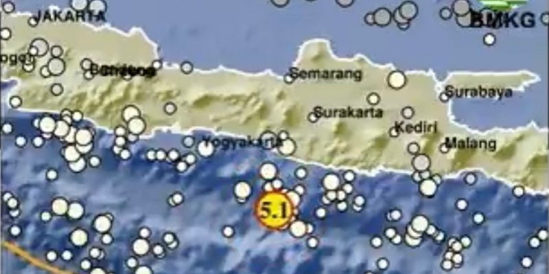 Gunungkidul Jogja Diguncang Gempa Magnitudo 5,1