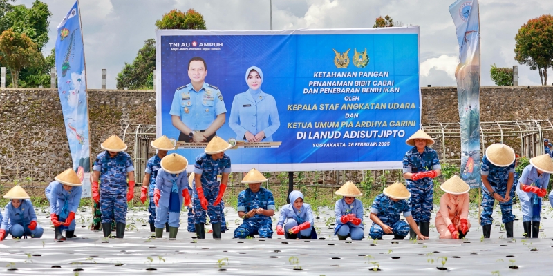 KSAU Manfaatkan Lahan Tidur untuk Ketahanan Pangan di Lanud Adisutjipto