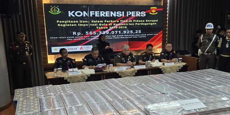 Kejagung Sita Uang Tunai Rp565 Miliar di Kasus Impor Gula Kemendag