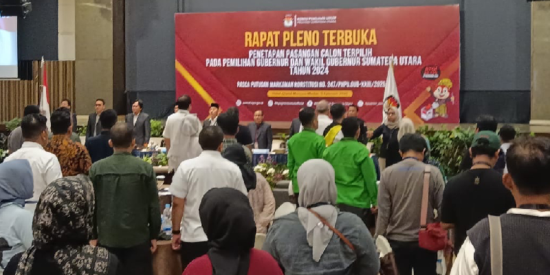 Tak Dihadiri Paslon, KPU Sumut Tetapkan Pemenang Pilgubsu 2024