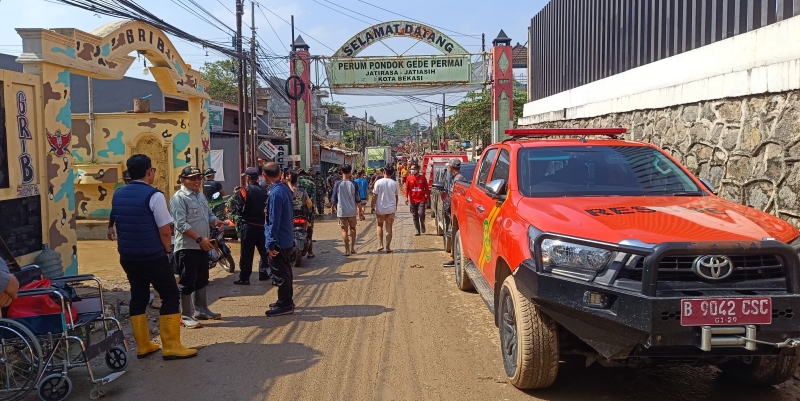 Banjir di Perumahan Pondok Gede Permai Surut