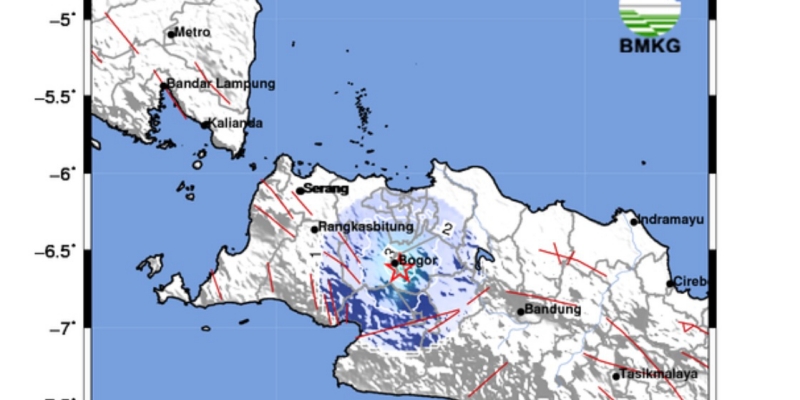 Malam Ini Kota Bogor Diguncang Gempa Magnitudo 4,1