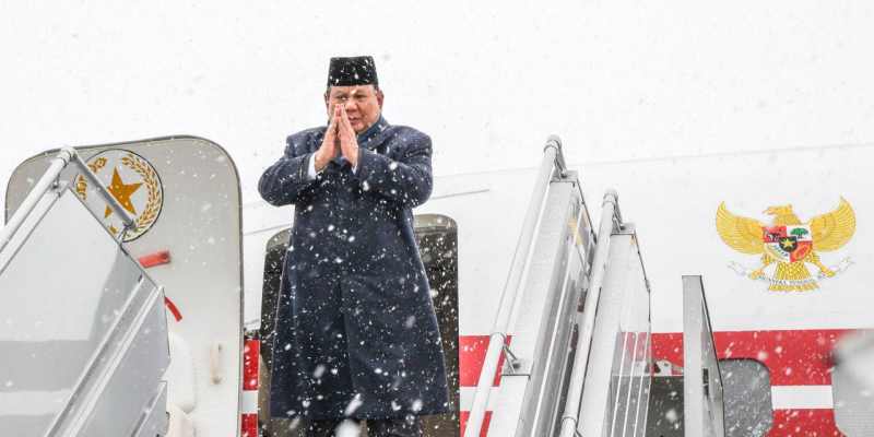 Salju Mengiringi Keberangkatan Prabowo ke Antalya Turki
