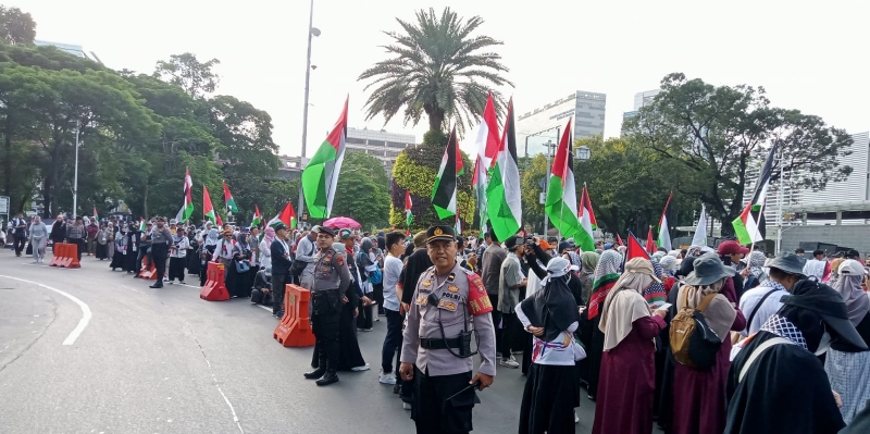 Polisi Kawal Aksi Bela Palestina di Kedubes AS
