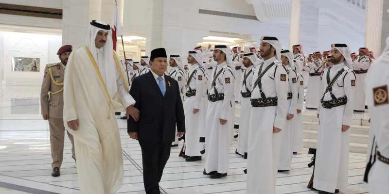 Prabowo dan Emir Qatar Gelar Pertemuan Bilateral di Istana Amiri Diwan