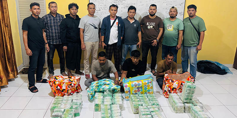Tiga Pemasok 98 Kg Sabu Jaringan Internasional di Aceh Ditangkap Polisi