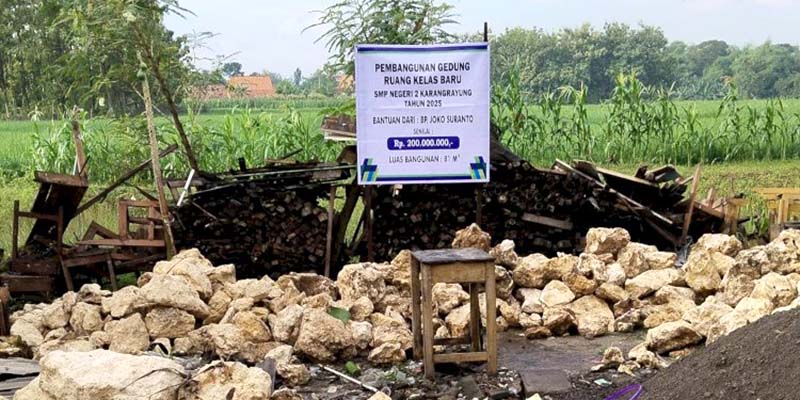 Sudah Tak Layak Pakai, Gedung SMP Negeri 2 Karangrayung Dibangun Kembali <i>Crazy Rich</i> Grobogan