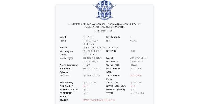 Mobil yang Ditumpangi Jokowi saat Melapor ke Polda Metro Jaya Akhirnya Bayar Pajak