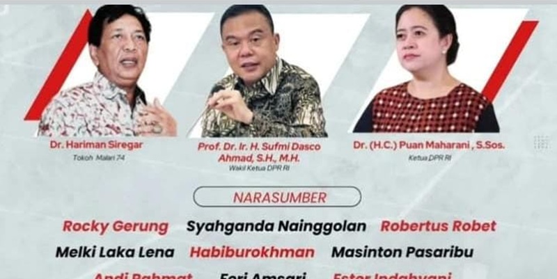 Sarasehan Peringatan Reformasi 98 Bakal Dihadiri Hariman Hingga Puan