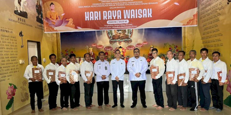 Hari Raya Waisak, 38 Warga Binaan Rutan Kelas I Medan Terima Remisi