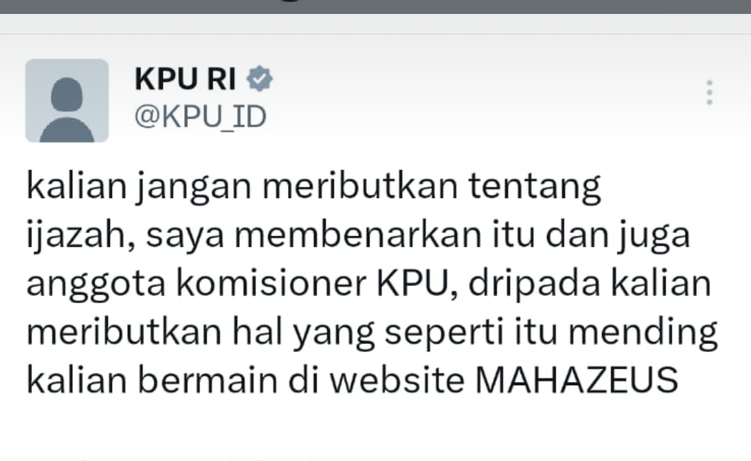 Akun X KPU Diretas, Pelaku Ajak Main Judi Online