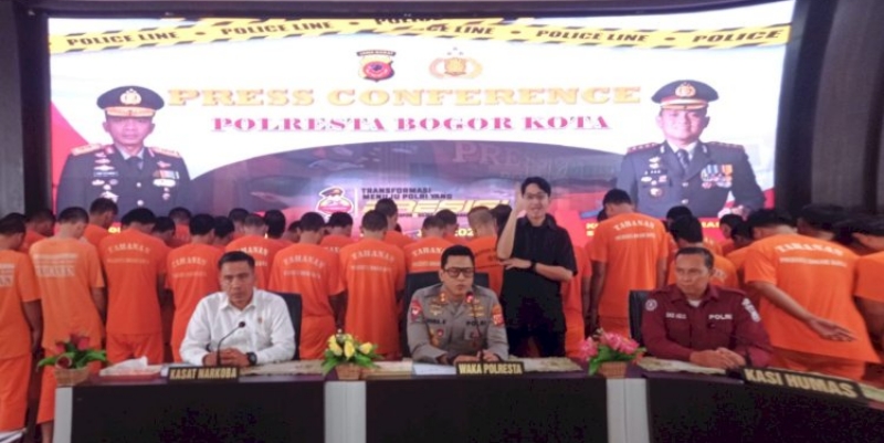 56 Tersangka Narkoba di Bogor Diamankan Polisi