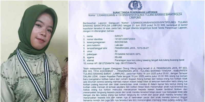 Seorang Gadis Diduga Dibawa Kabur, Keluarga Lapor Polisi