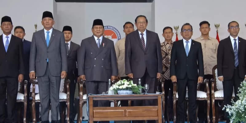 Prabowo Bareng SBY Hadiri Peresmian Gedung Kampus Bhineka Tunggal Ika Unhan RI