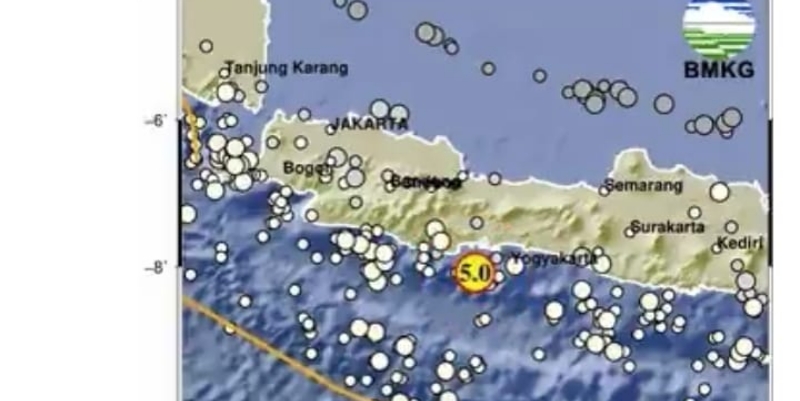 Gempa Magnitudo 5,0 Guncang Pangandaran