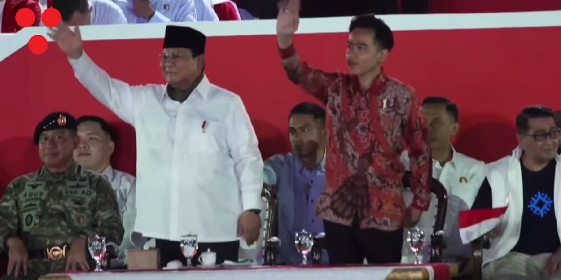 Presiden Prabowo Subianto dan Wakil Presiden Gibran Rakabuming Raka di Monas, Minggu, 17 Agustus 2025 (Foto: YouTube Sekretariat Presiden)