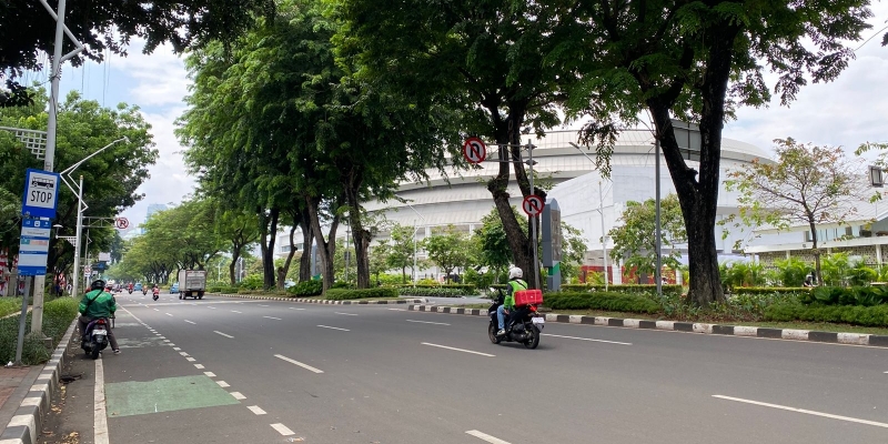 Kawasan Senayan hingga Pejompongan tidak ada penutupan jalan, arus lalu lintas ramai lancar (Foto; RMOL/Raiza Andini)