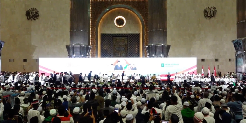 Suasana di dalam Masjid Istiqlal Jakarta saat Zikir Kebangsaan, Minggu, 10 Agustus 2025/YouTube