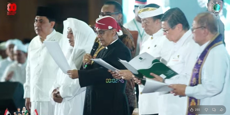 Perwakilan Seluruh Agama Bacakan Ikrar Bela Negara di Istiqlal