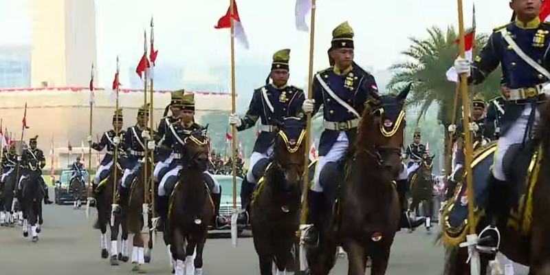 Pasukan Berkuda Iringi Kedatangan Presiden Peru di Istana Merdeka