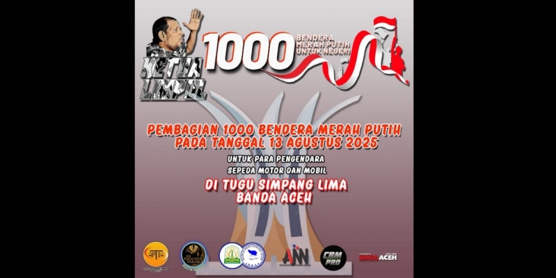 Ketua Limpol Bagikan 1.000 Bendera di Banda Aceh