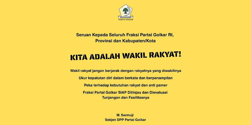 Golkar Keluarkan Maklumat Jangan Berjarak  dengan Rakyat