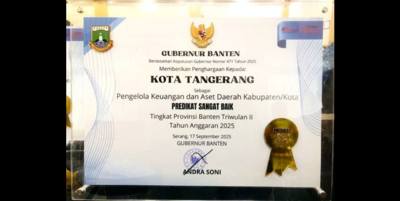 Pemprov Banten Anugerahi BPKD Kota Tangerang Predikat Sangat Baik