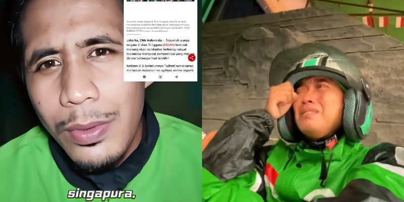 Driver Ojol Terharu Dapat Kiriman Makanan dari Netizen Singapura dan Malaysia