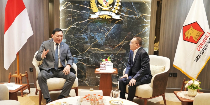 Momen Hangat Sufmi Dasco dan Sjafrie Sjamsoeddin di DPR