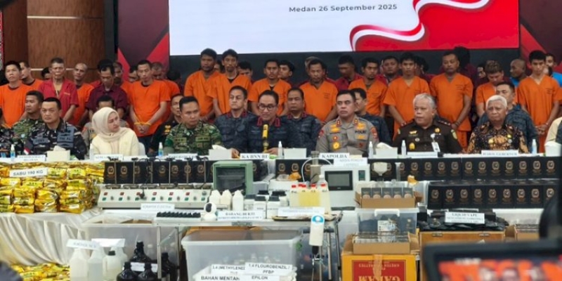 BNN dan Polda Sumut Tetapkan 6.004 Orang jadi Tersangka Narkoba