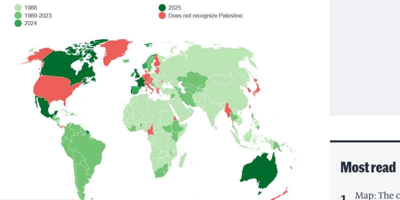 Tercatat 156 Negara Anggota PBB Kini Resmi Akui Palestina