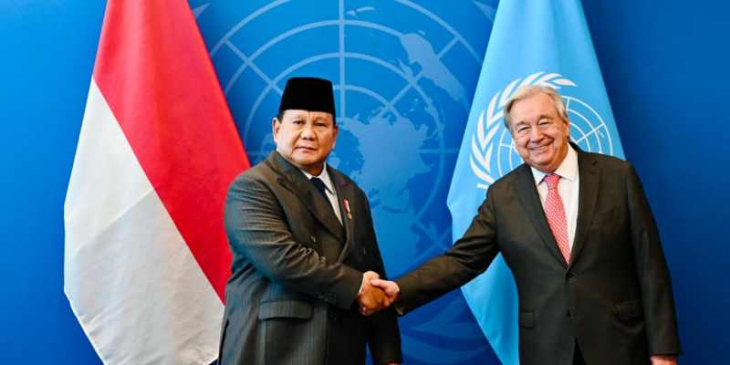 Prabowo Ketemu Sekjen PBB Bahas Penyelesaian Konflik Palestina
