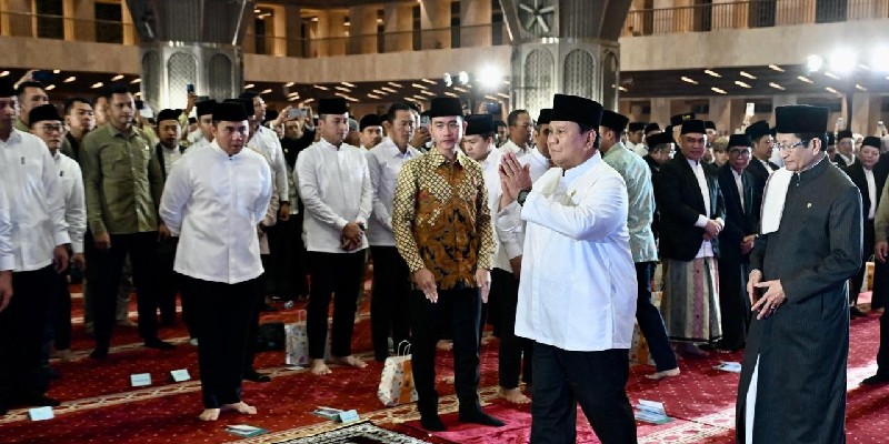 Prabowo Hadiri Peringatan Maulid Nabi Muhammad di Masjid Istiqlal