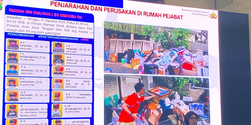Bareskrim Tampilkan Wajah Penjarah Rumah Eko Patrio Hingga Sri Mulyani