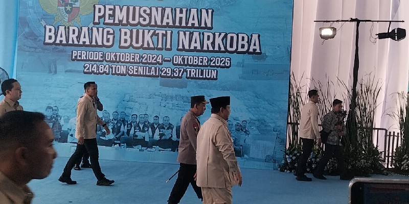 Perdana Prabowo Pimpin Pemusnahan 214,84 Ton Narkoba Sitaan Polri