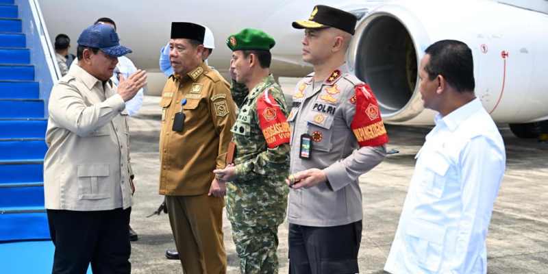 Prabowo Tinjau Barang Rampasan Negara di Bangka Belitung