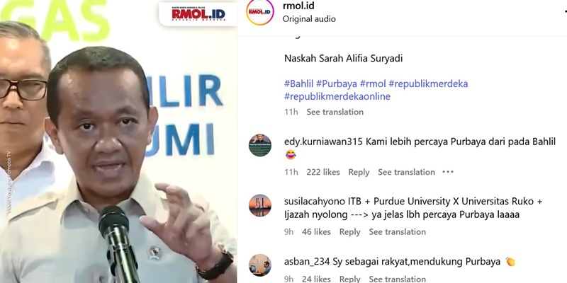 Warganet Lebih Percaya Purbaya Ketimbang Bahlil