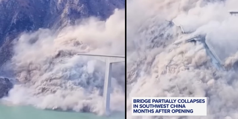 Baru Diresmikan, Jembatan Hongqi di China Ambruk